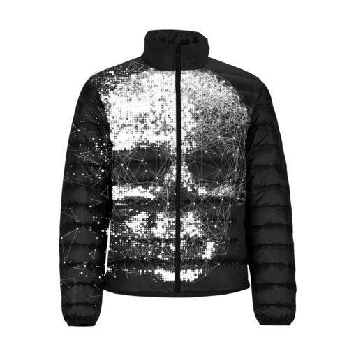 Skull Polygons Men's Padded Jacket