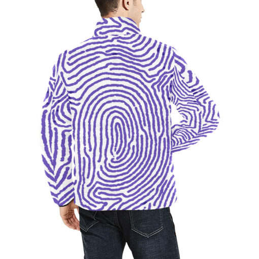 Blue Finger Print Men's Padded Jacket - Image 4