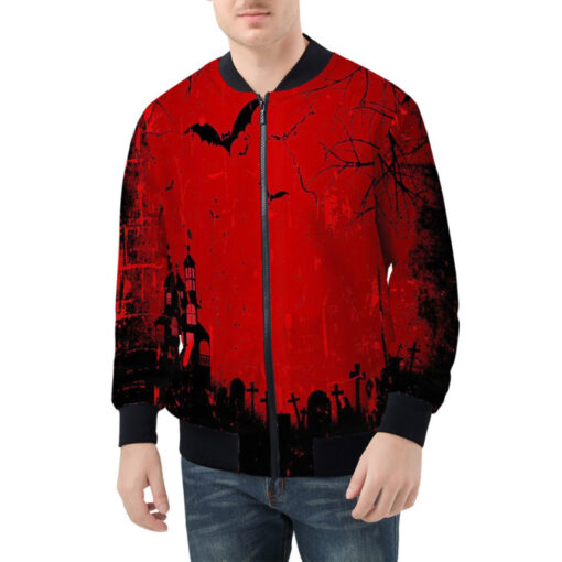 Grunge Halloween Bomber Jacket - Image 3