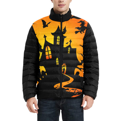 Creepy Halloween Men's Padded Jacket - Image 3