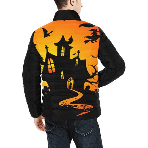 Creepy Halloween Men's Padded Jacket - Image 4