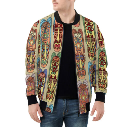 Ethnic Tribal African Masks Bomber Jacket