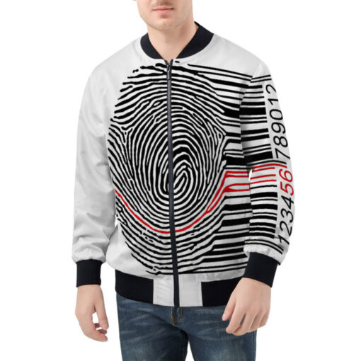 Fingerprint Barcode Bomber Jacket - Image 3