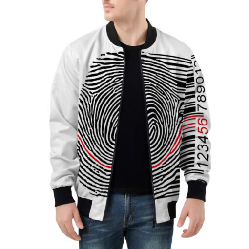 Fingerprint Barcode Bomber Jacket