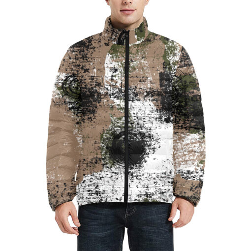 Grunge Camouflage Men's Padded Jacket - Image 3