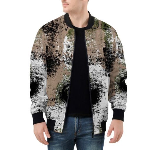 Grunge Camouflage Bomber Jacket