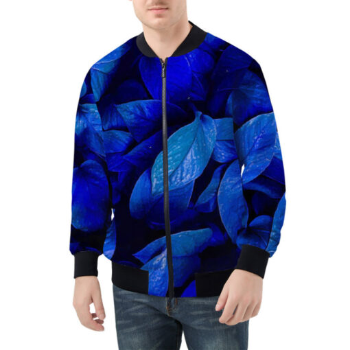 Bright Tropical Leaves Bomber Jacket - Image 3