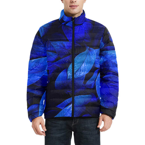 Bright Tropical Leaves Men's Padded Jacket - Image 3