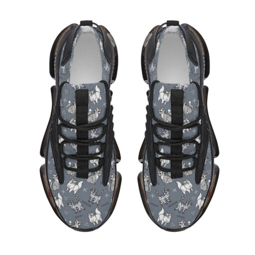 Cute Gray and White Cats Air Sneakers - Image 3