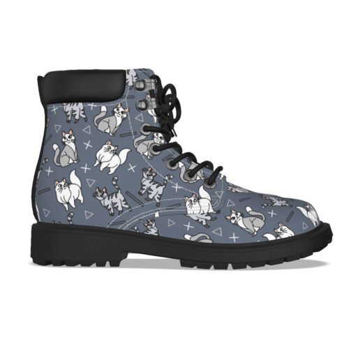 Cute Gray and White Cats Classic Boots - Image 4