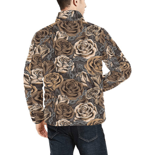 Lush Roses Metal Chains Men's Padded Jacket - Image 4