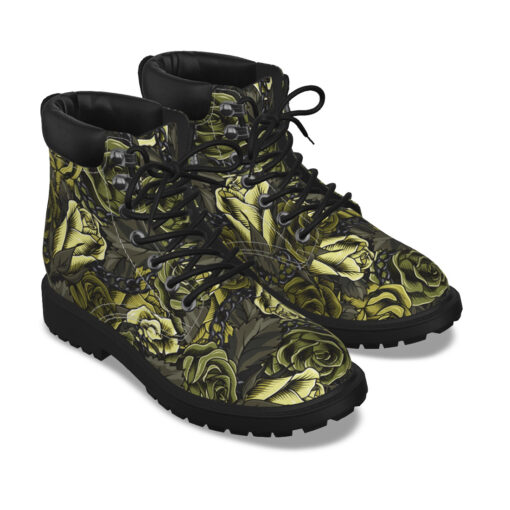 Blooming Green Roses Classic Boots - Image 3