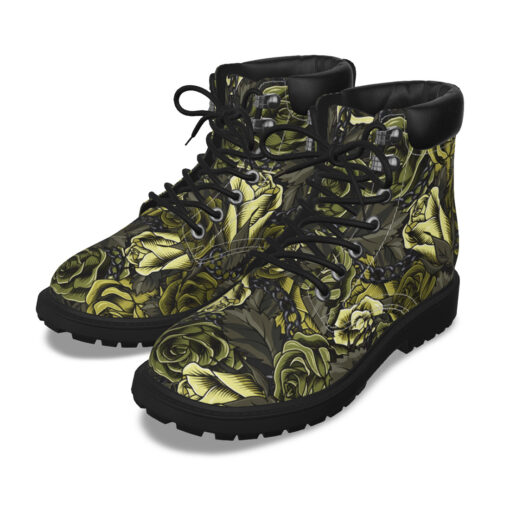 Blooming Green Roses Classic Boots - Image 5