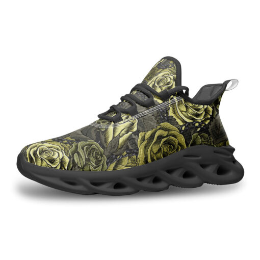 Blooming Green Roses Sports Shoes