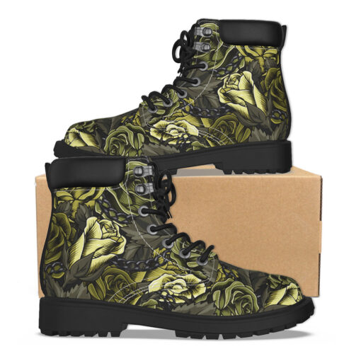 Blooming Green Roses Classic Boots