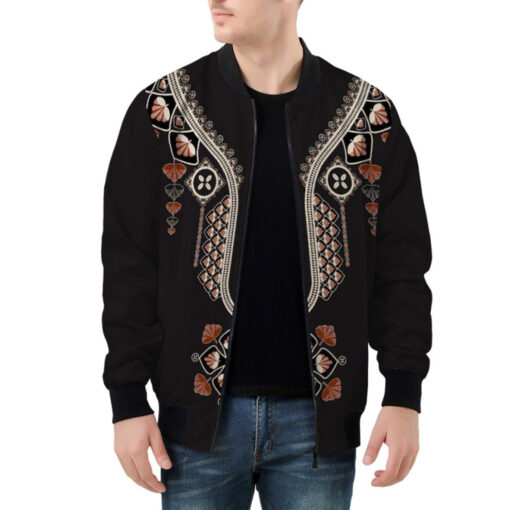 Ethnic African Neckline Bomber Jacket