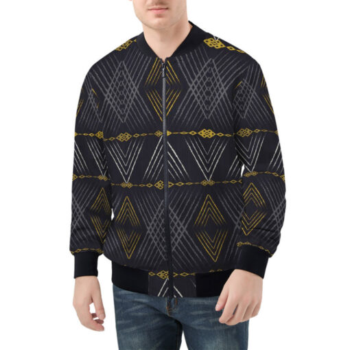 Ethnic Geometric Shape Bomber Jacket - Image 3