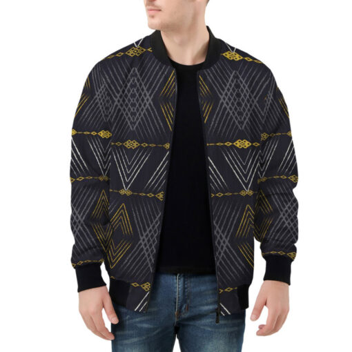 Ethnic Geometric Shape Bomber Jacket