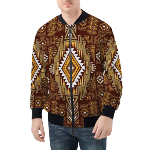 Traditional Ethnic Pattern Bomber Jacket - Image 3