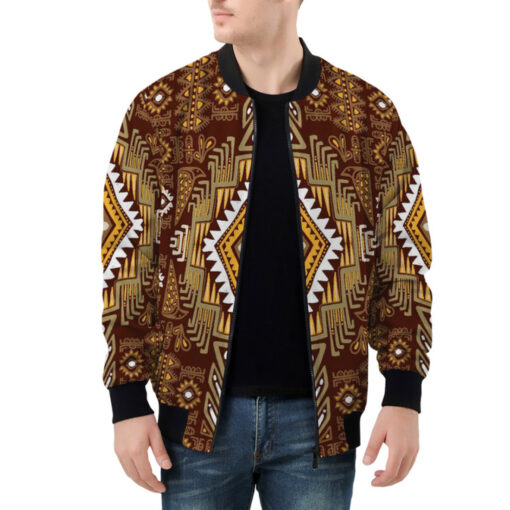 Traditional Ethnic Pattern Bomber Jacket