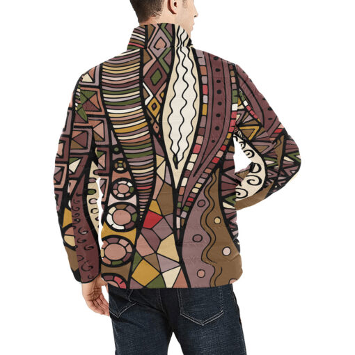 Fabric Abstract Doodles Men's Padded Jacket - Image 4