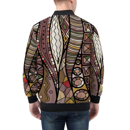 Fabric Abstract Doodles Bomber Jacket - Image 2