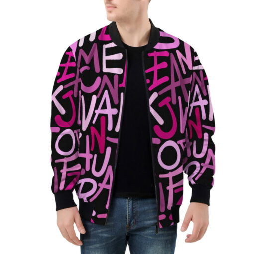 Hand Drawn Pink Letters Bomber Jacket