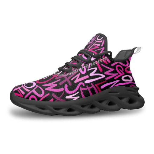 Hand Drawn Pink Letters Sports Shoes