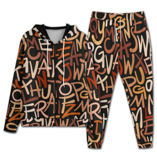 Hand Drawn Brown Letters Men's Tracksuit