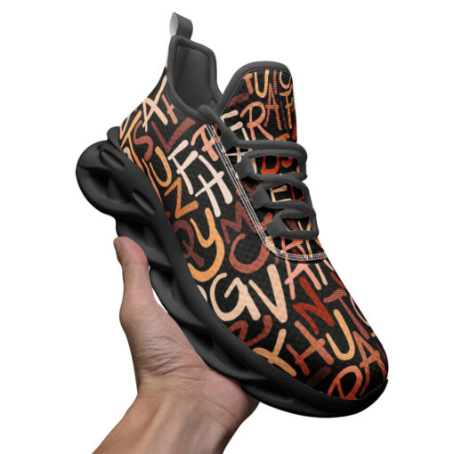 Hand Drawn Brown Letters Sports Shoes - Image 3