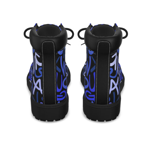 Hand Drawn Blue Letters Classic Boots - Image 7