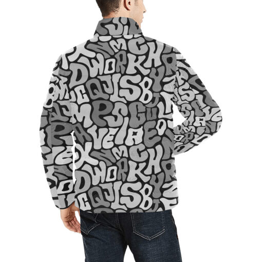 Gray Letters Men's Padded Jacket - Image 4