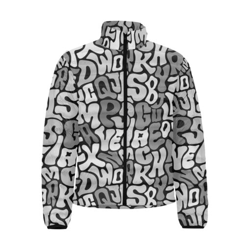 Gray Letters Men's Padded Jacket