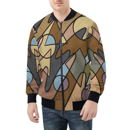 Triangles and Circles Art Bomber Jacket - Image 3