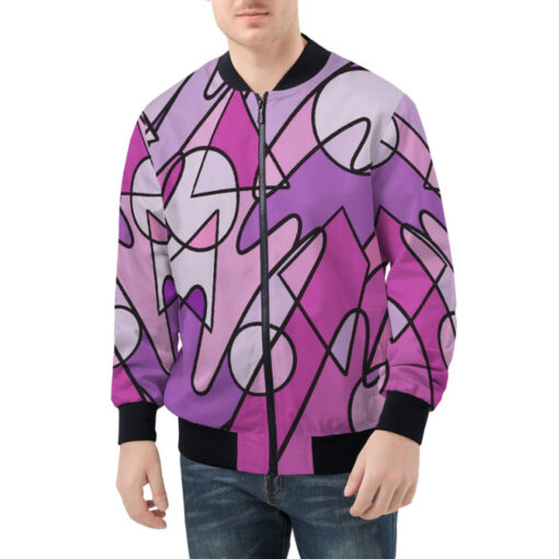 Retro Doodles Abstract Art Bomber Jacket - Image 3