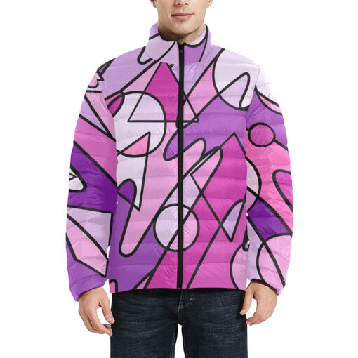 Retro Doodles Abstract Art Men's Padded Jacket - Image 3