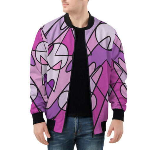 Retro Doodles Abstract Art Bomber Jacket