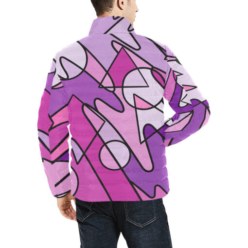 Retro Doodles Abstract Art Men's Padded Jacket - Image 4