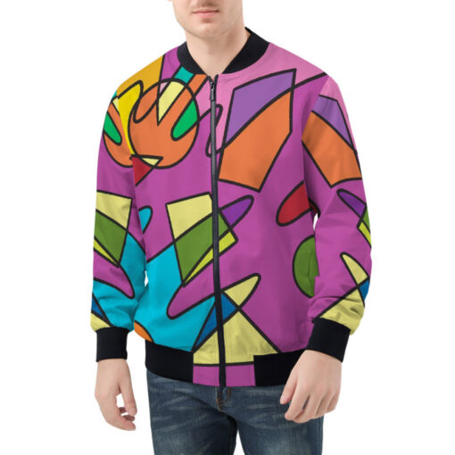 Retro Doodles Art Bomber Jacket - Image 3