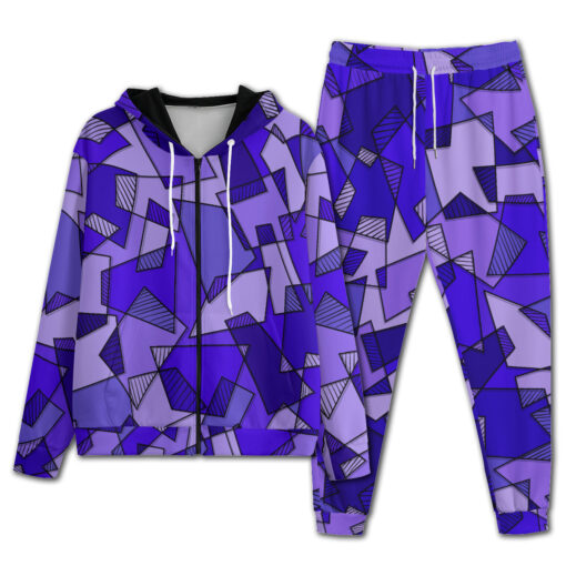 Mosaic Geometric Blue Men's Tracksuit