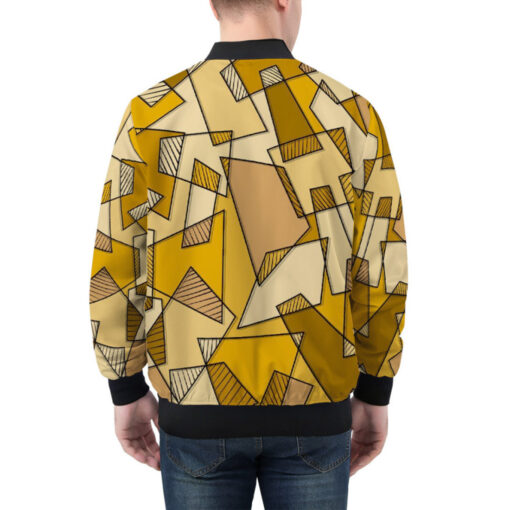 Mosaic Geometric Yellow Bomber Jacket - Image 2