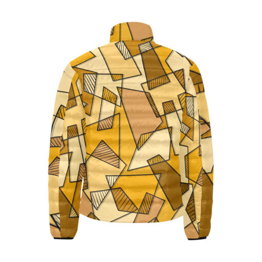 Mosaic Geometric Yellow Men's Padded Jacket - Image 2