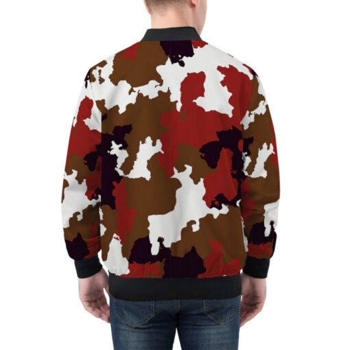 Red Brown Camouflage Bomber Jacket - Image 2