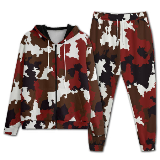 Red Brown Camouflage Men's Tracksuit