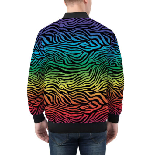 Colorful Zebra Bomber Jacket - Image 2