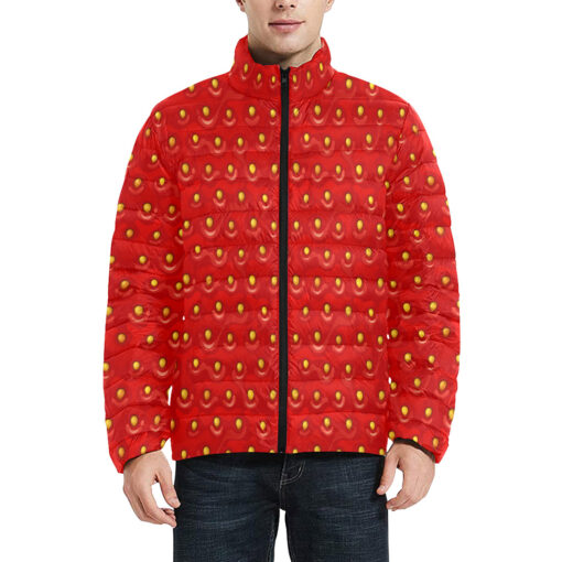 Strawberry Pattern Men's Padded Jacket - Image 3