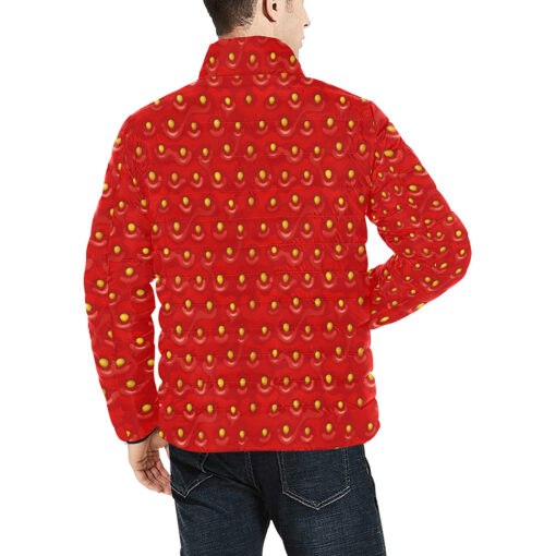 Strawberry Pattern Men's Padded Jacket - Image 4