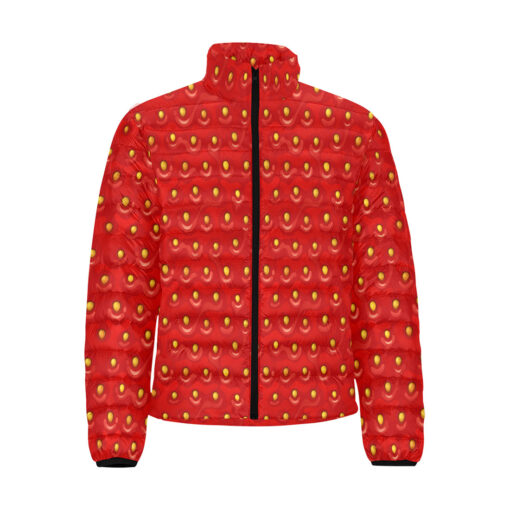 Strawberry Pattern Men's Padded Jacket