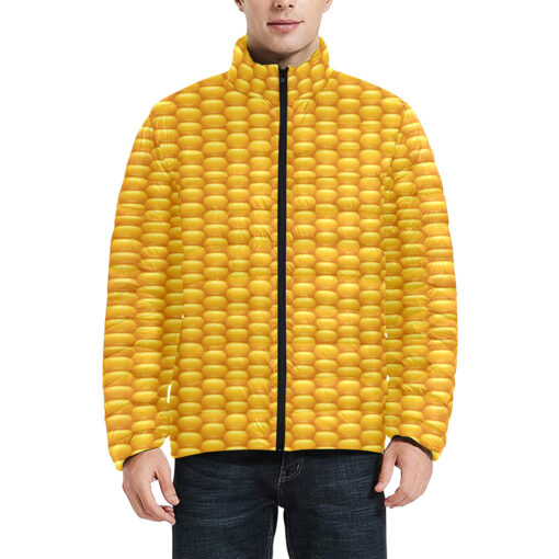 Corn Pattern Men's Padded Jacket - Image 3