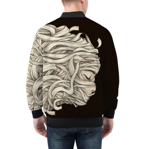 Mummy Woman Face Art Bomber Jacket - Image 2